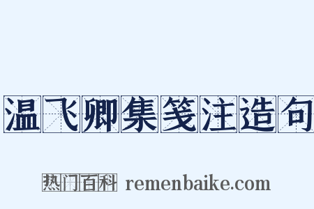 温飞卿集笺注造句是什么意思的图片